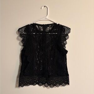 Zara Black Lace Women's Top